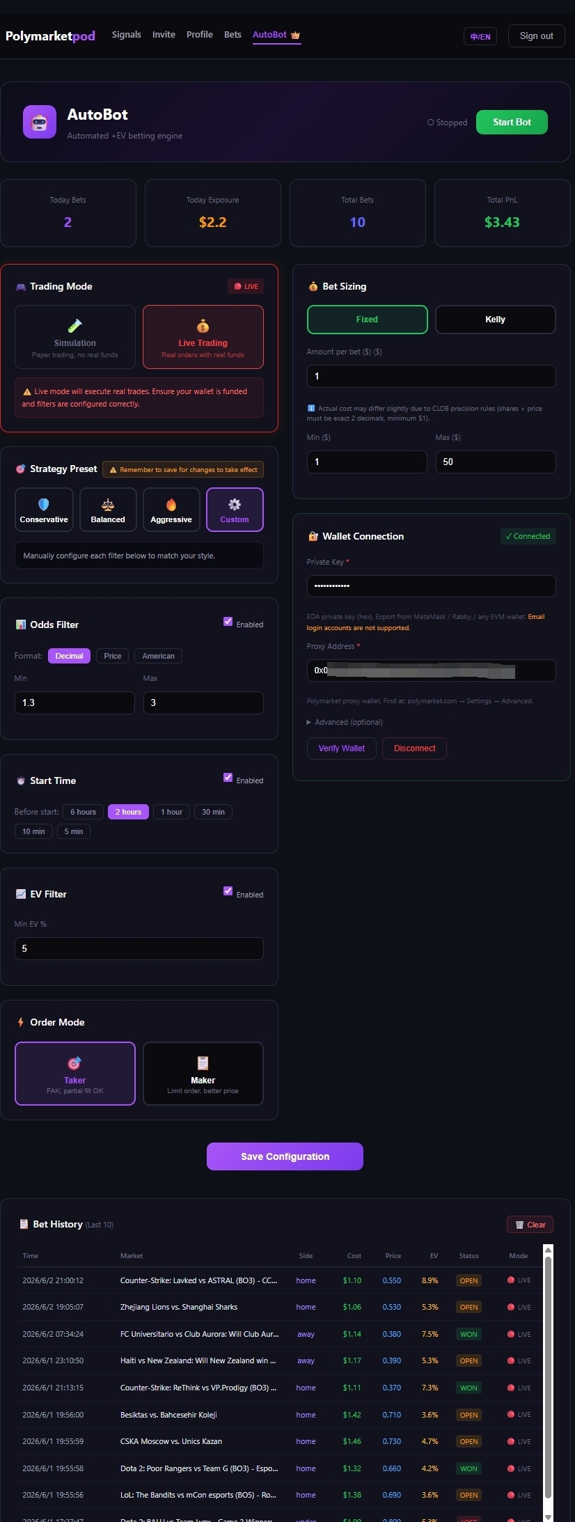 AutoBot Dashboard Overview