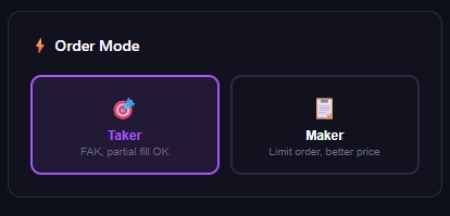 Order Mode Selection